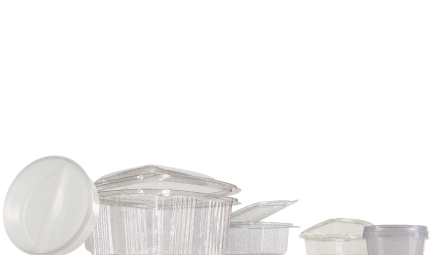 Vaschette di plastica per alimenti in formati da 180 ml a 2400 ml